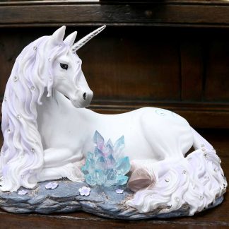 Jewelled Tranquillity Figurine White Unicorn and Crystal Ornament