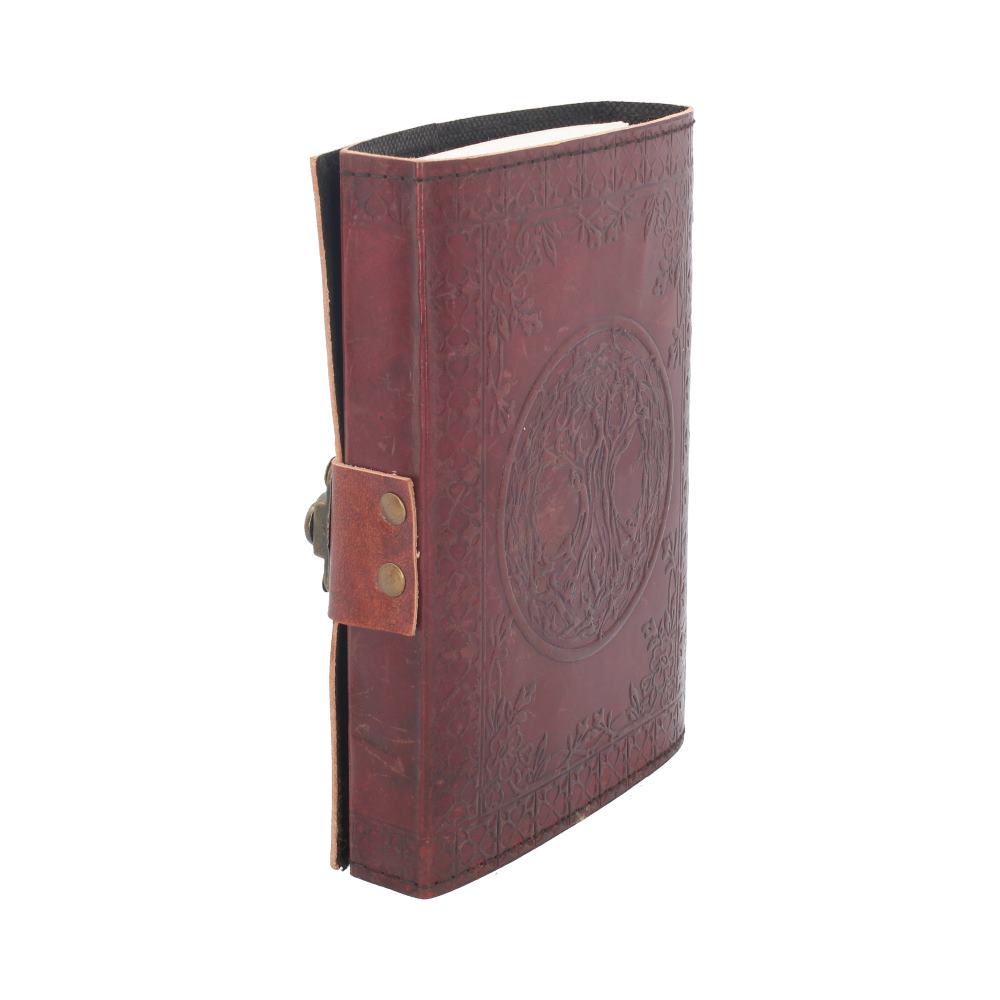 Lockable Tree Of Life Red Leather Journal 15 x 21cm - Image 3