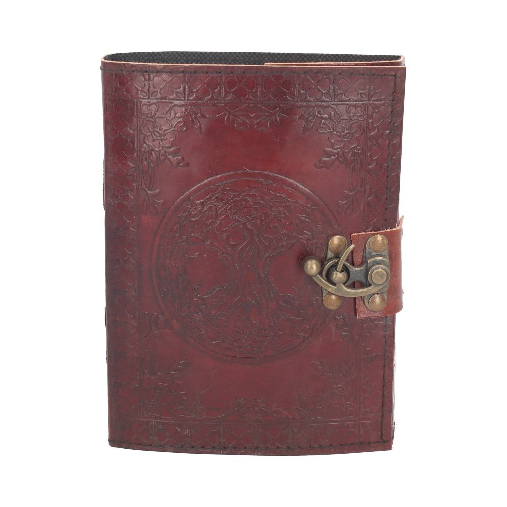 Lockable Tree Of Life Red Leather Journal 15 x 21cm - Image 2